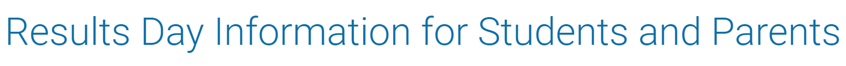 Results Day Information 